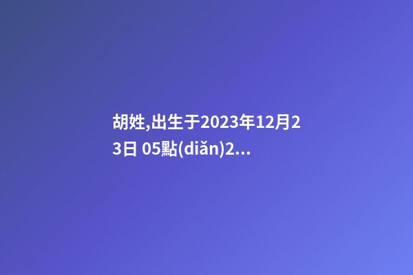 胡姓,出生于2023年12月23日 05點(diǎn)24分，幫忙八字測(cè)算并起名